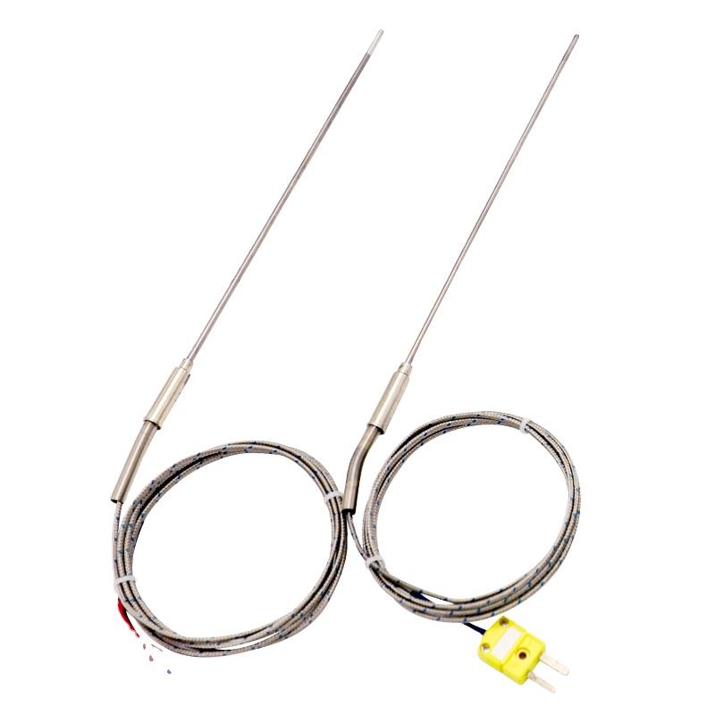 Termocoppia flessibile con ago armato, tipo K, 2 fili, termocoppia ad alta temperatura e alta precisione con sensore RTD PT100 esteso