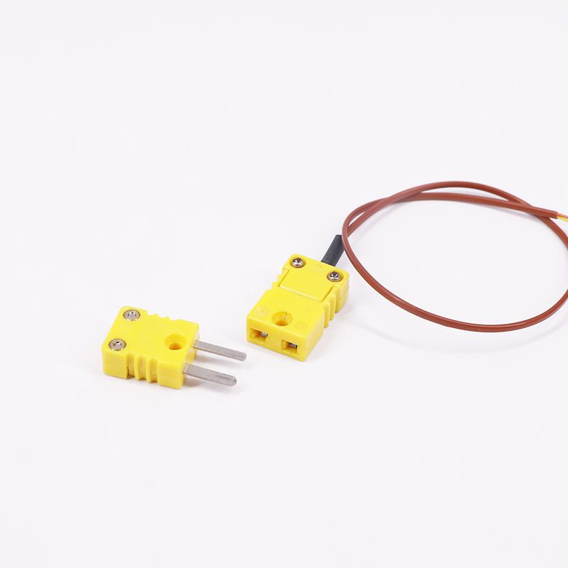 Cavo di prolunga per termocoppia a 2 fili per misurazione della temperatura con guaina in PTFE marrone con spina per termocoppia per sensore di tipo K a contatto diretto