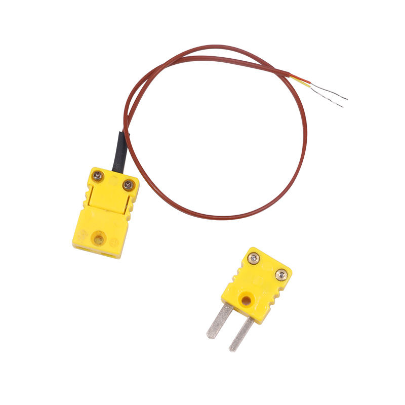 Cavo di prolunga per termocoppia a 2 fili per misurazione della temperatura con guaina in PTFE marrone con spina per termocoppia per sensore di tipo K a contatto diretto