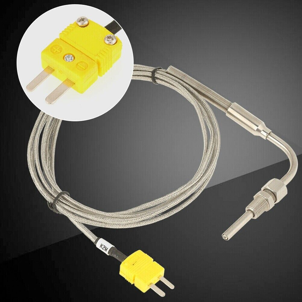 Cavo di prolunga per termocoppia a 2 fili per misurazione della temperatura con guaina in PTFE marrone con spina per termocoppia per sensore di tipo K a contatto diretto