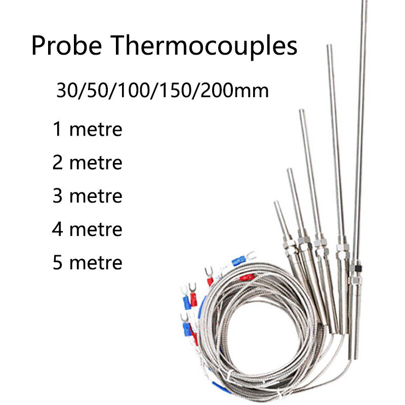 Termocoppia flessibile con ago armato, tipo K, 2 fili, termocoppia ad alta temperatura e alta precisione con sensore RTD PT100 esteso